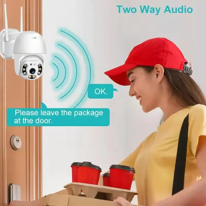 V380 pro 8MP 4K Wi-Fi Camera Outdoor Home Security IP Smart Monitor Video Full Color Night Vision