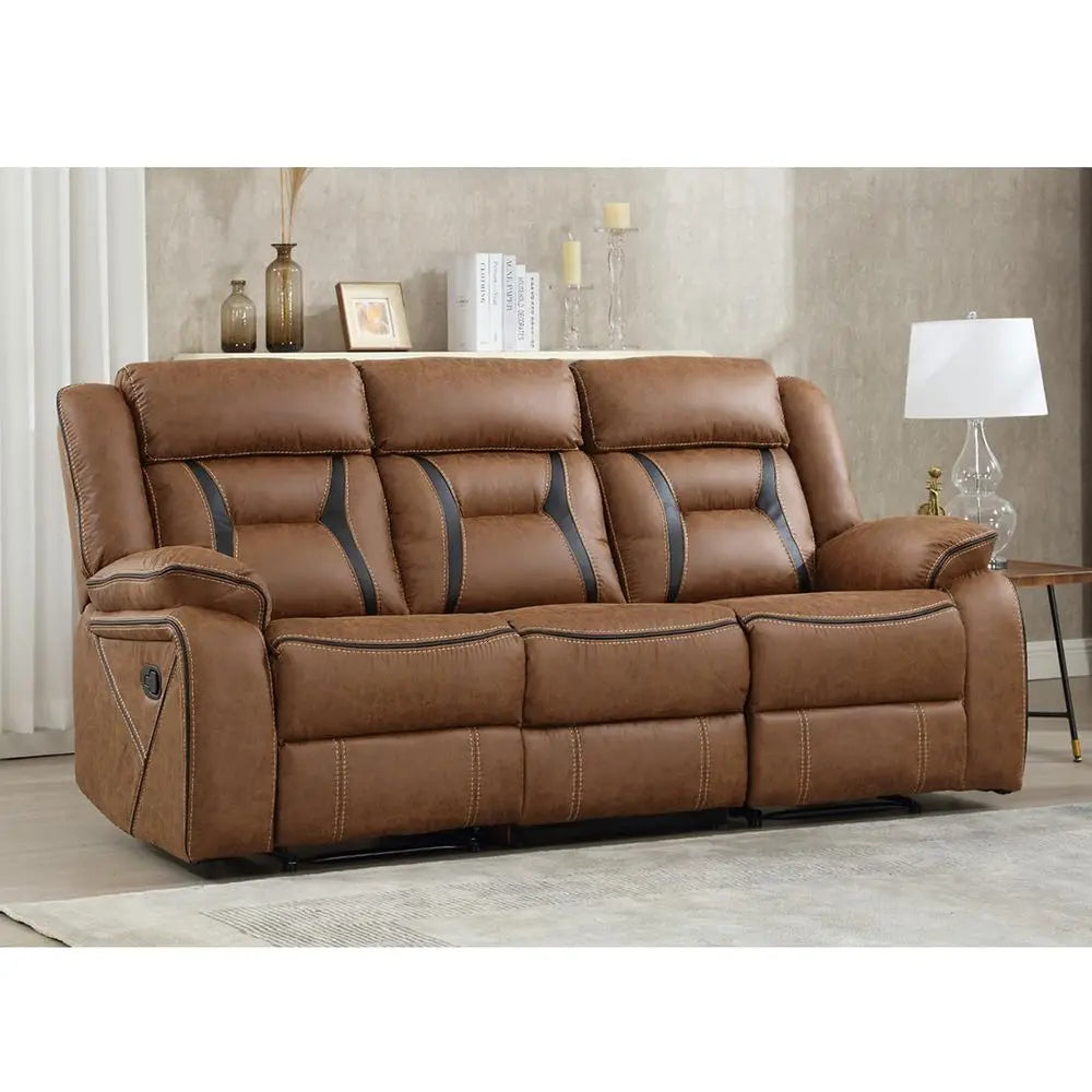 Faux Leather Manual Reclining Sofa Furniture for Living Room