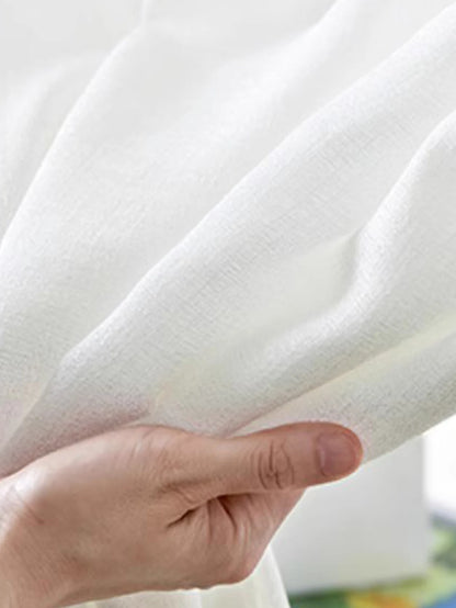 No Drill Magic Tape  white curtains  Daily White Simple Solid Color  Hook-and-Loop Fastener sheer curtains