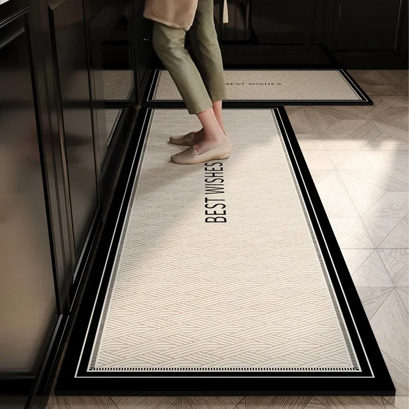 Kitchen Floor Rug Diatomite Anti-Slip Oil-Proof Water-Absorbing, Dirt-Resistant