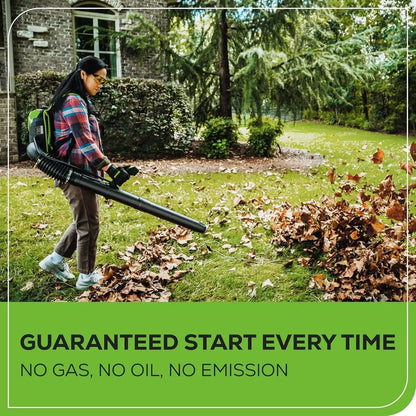 60V 550 Brushless Backpack Blower, 5.0Ah Battery and 6A Charger