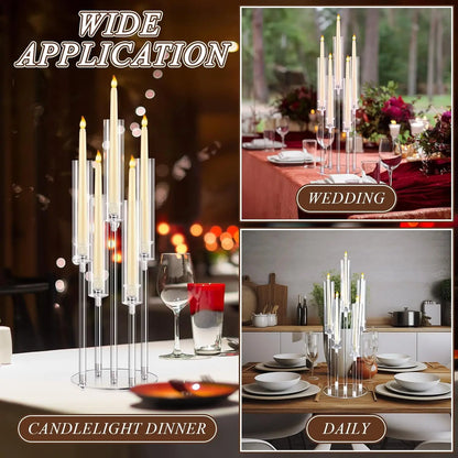 2/4/6/8/10pcs Acrylic Candelabra Centerpieces Clear Candle Holder Acrylic Shade