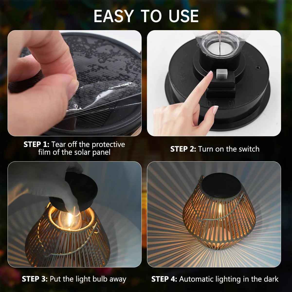 Solar Lights Outdoor Waterproof Boho Light for Outside Hanging Rattan Lantern Decoration for Garden Yard Patio