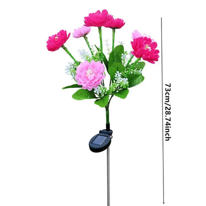Solar Garden Light Snow Lotus Flower Lawn Lamp for Yard Patio Flower