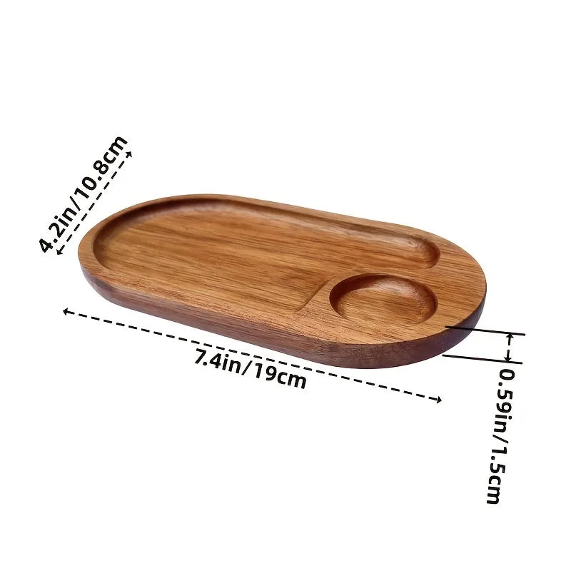 Japanese solid wood fruit plate multi-size high-value snack plate