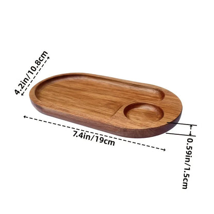Japanese solid wood fruit plate multi-size high-value snack plate