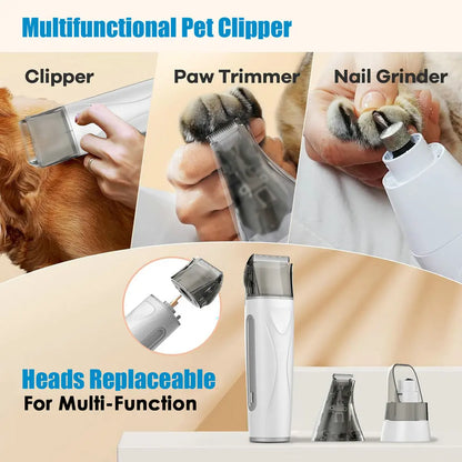 Pet multifunctional hair electric clipper, vacuum grooming machine, dog hair blower, adjustable the temperature