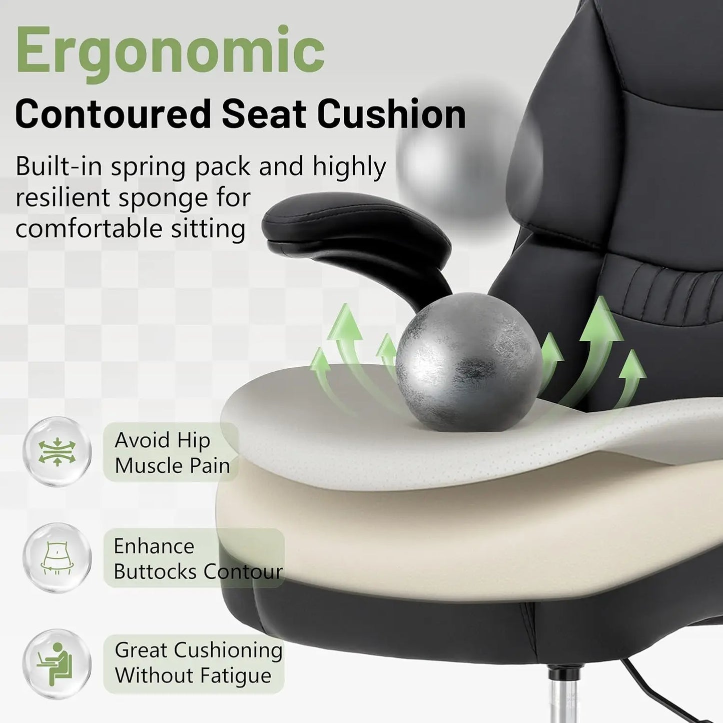 500LBS Drafting Chair, High Back Safer Standing Desk Chair,