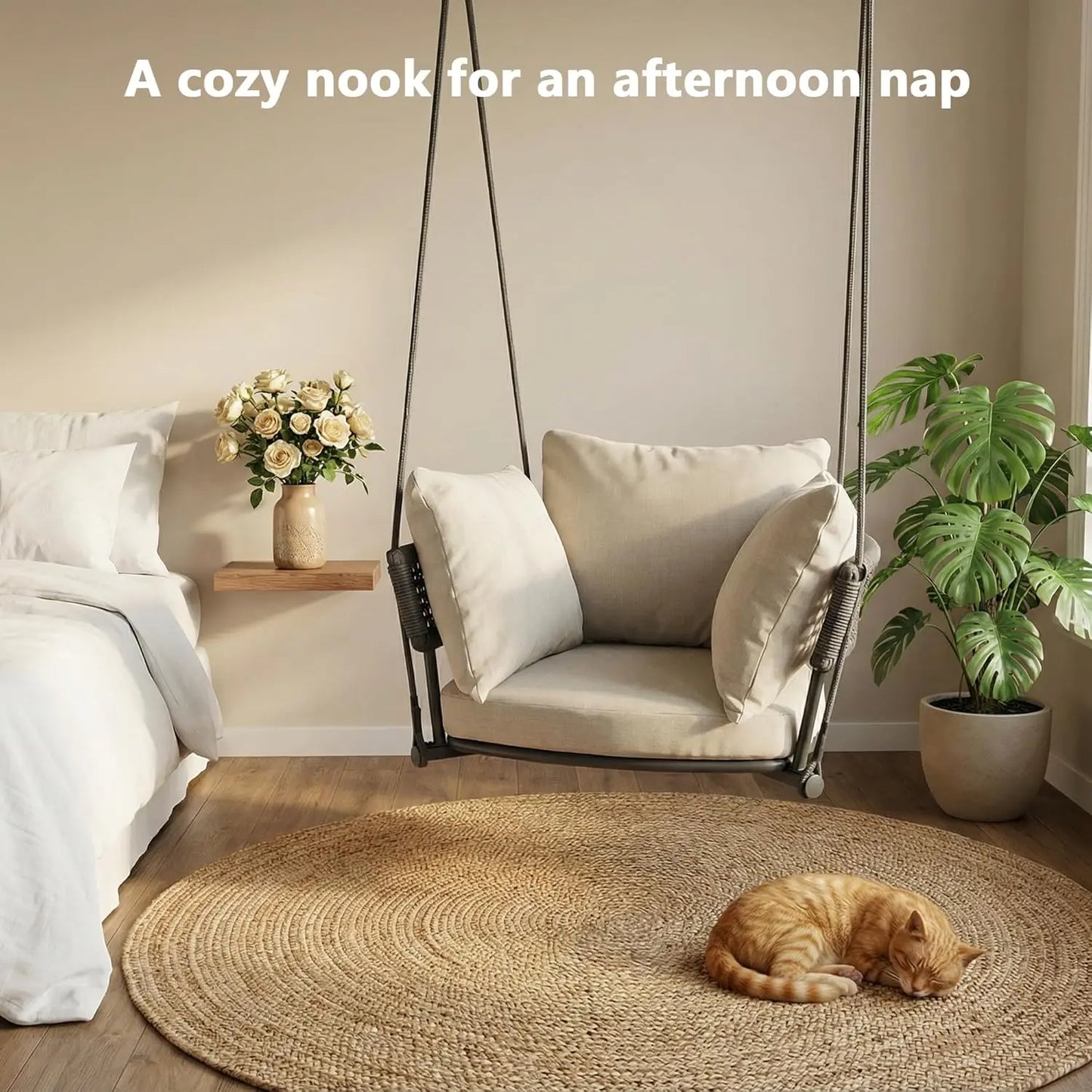 Single Hanging Porch Swing, Ceiling Hanging Chair
