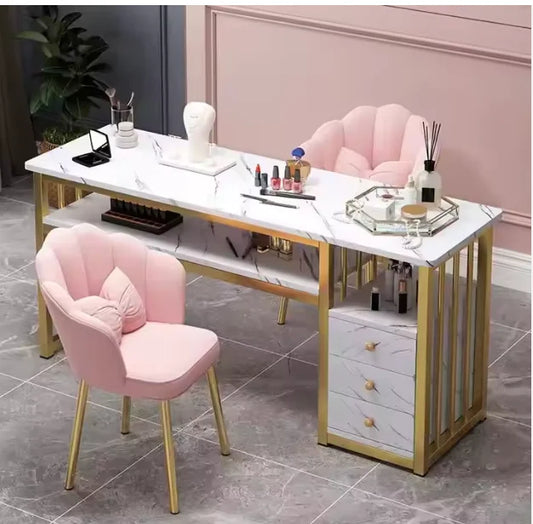 Hot Manicure Table with Metal Frame Nail Salon Station Beauty Storage Organizer for Nail Art Supplies and Tools