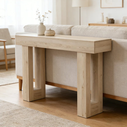63-inch Modern Farmhouse Console Table and Scratch-Resistant Wooden Furniture