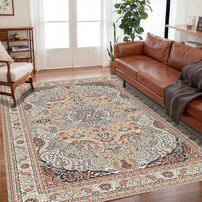 VIKAMA Bohemian Crystal Velvet Anti Slip Carpet for Living Room,