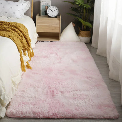 Bedroom Carpet Soft Decoration White Fluffy Large Kids Bedside Rugs