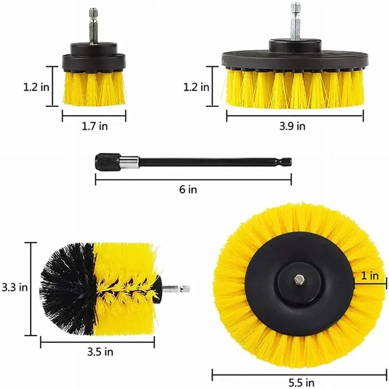 Electric Drill-Brush Kit Power Scrubber Brush For Carpet Bathroom Surface Tub Furniture Shower Tile Tires Cleaning Tool