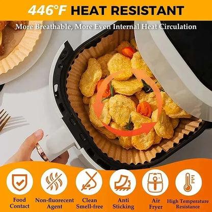 50/100/200Pcs Air Fryer Baking Paper Non-Stick Airfryer Kitchen Accessories