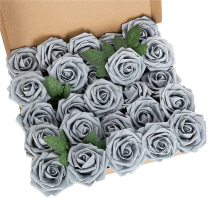 10~100pcs Rose Artificial Flowers Foam Fake Roses Wedding Bouquets Centerpieces