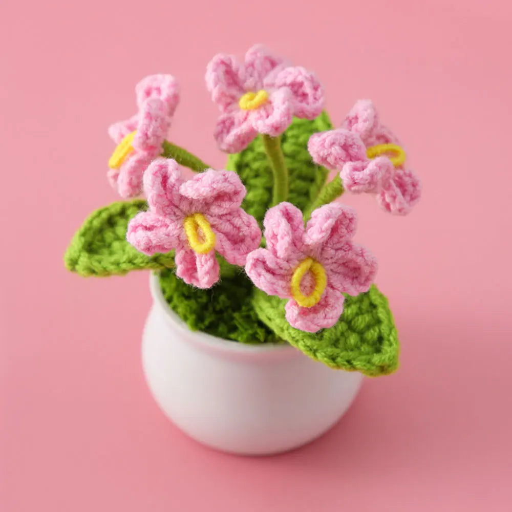 Hand-knitted Sunflower Tulip Crochet Flowers Potting