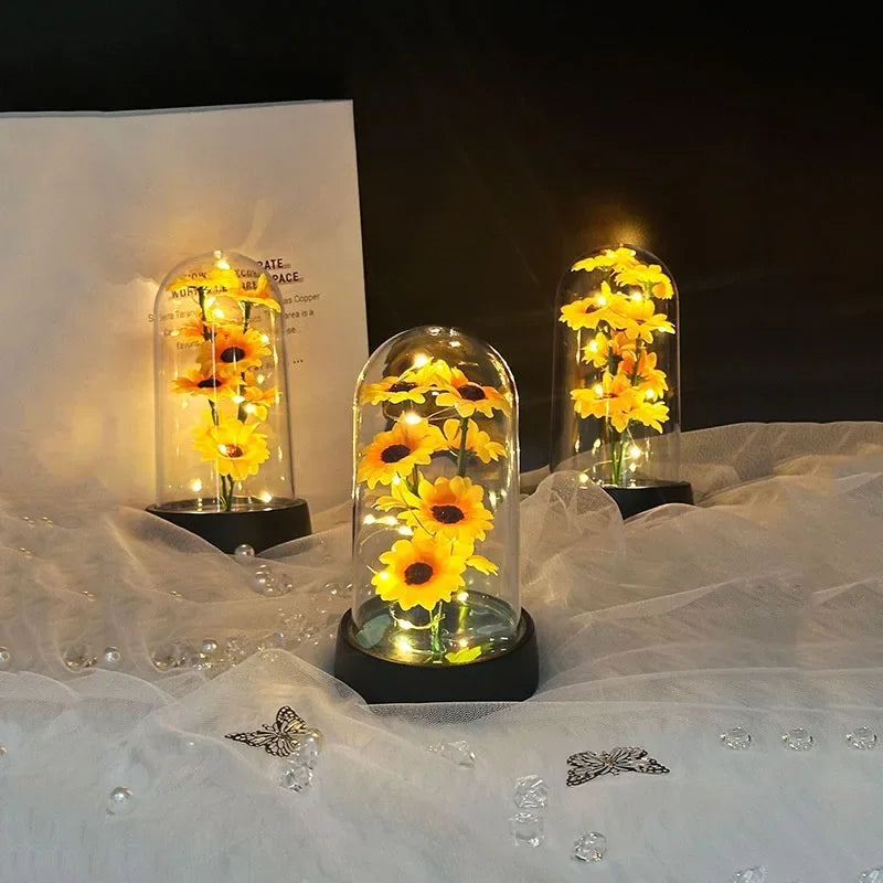 Artificial Sunflower Plastic Set Eternal Flower Can Light Up