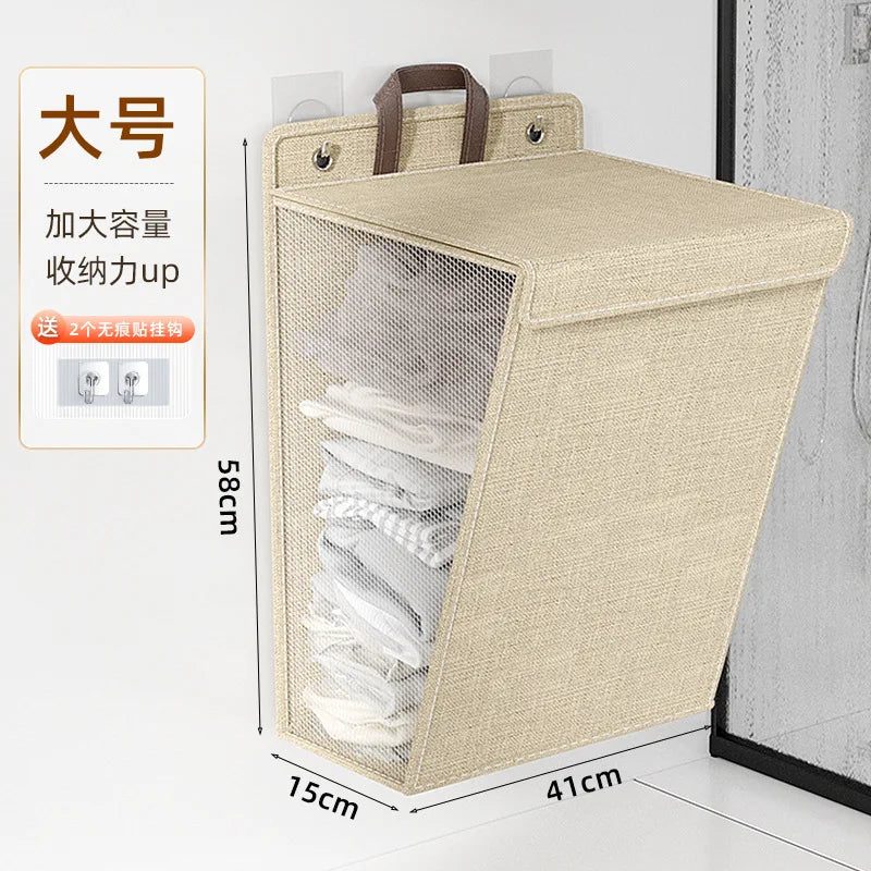 Multifunctional Punch Free Wall Hanging Washing Clothes Mesh Hook Organizer