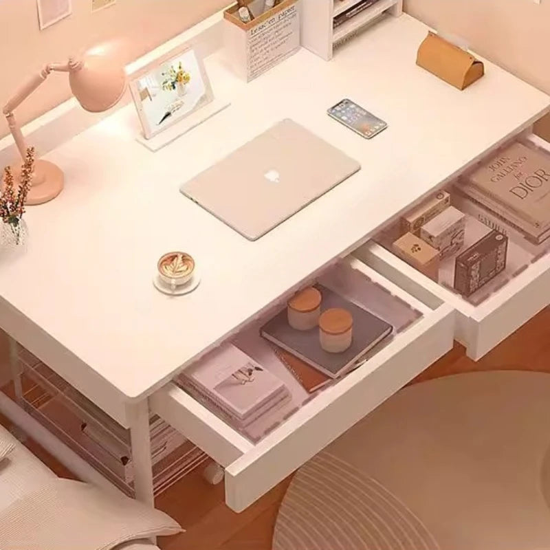Home Storage Office Desk Minimalist White Standing Gaming Study Office