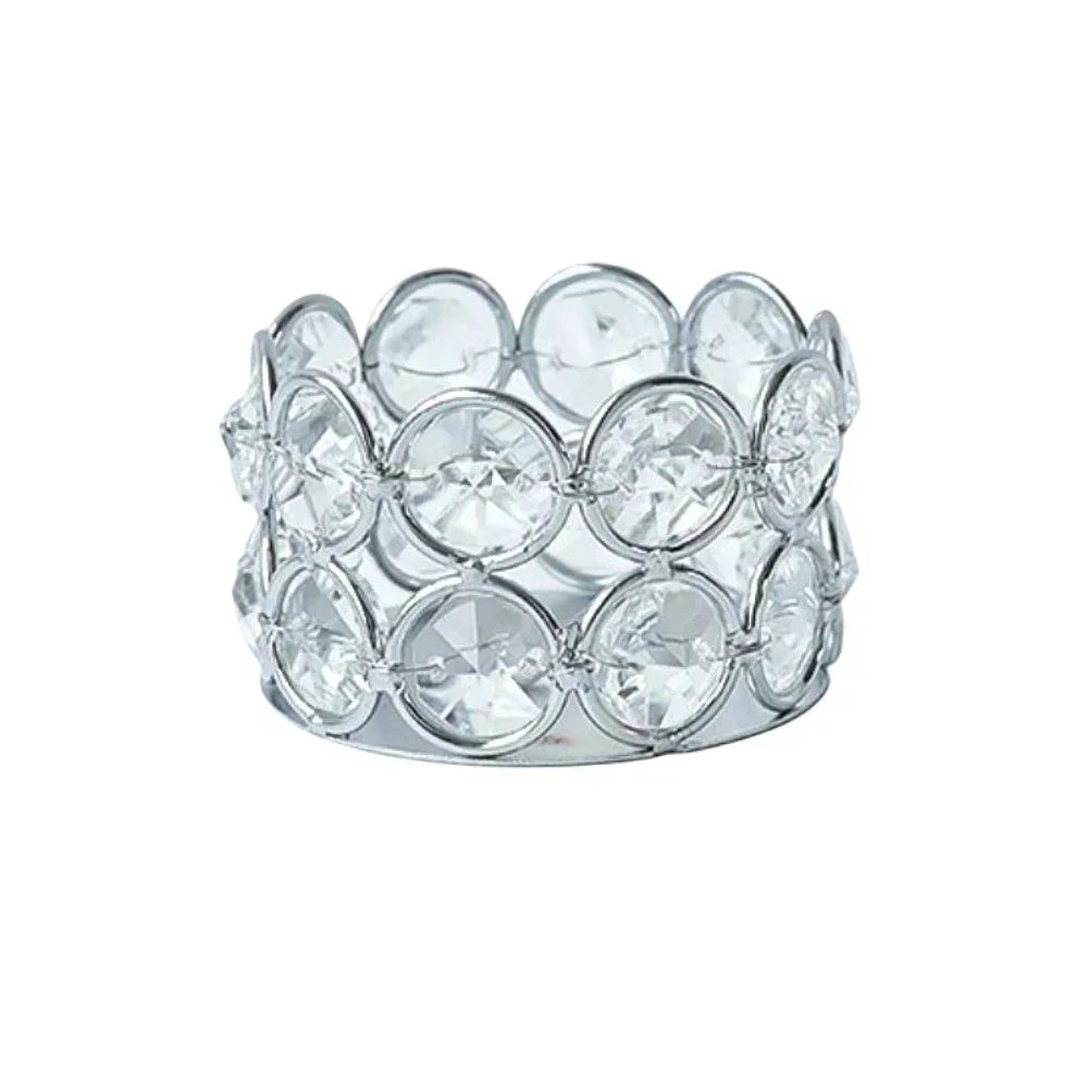 Crystal Desktop Candlelight Dinner Prop Metal Ornament Candle Holder