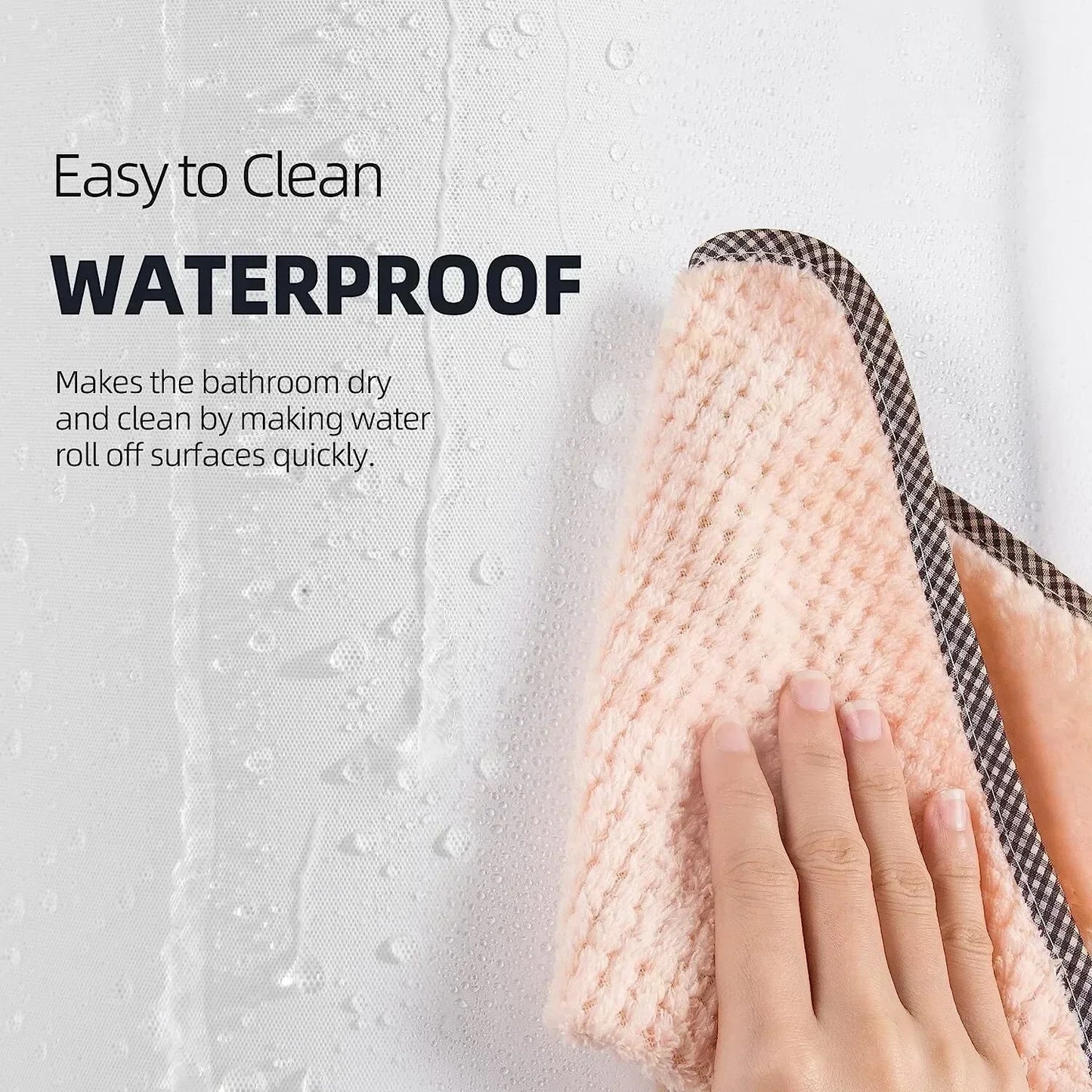 1pc Lightweight Shower Curtain Liner with Bottom Magnets, Waterproof Plastic