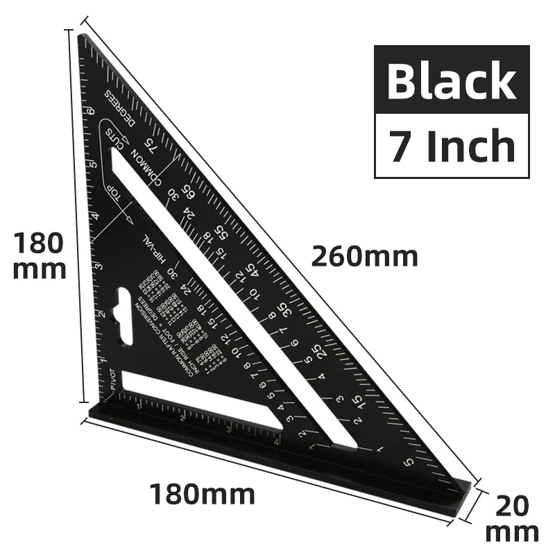Triangle 7Inch Measurement Tool Square Angle Woodworking Square Triangular Metric