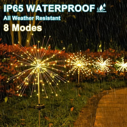 Solar Firework Outdoor Waterproof Solar 8 Lighting Modes Fairy String Light