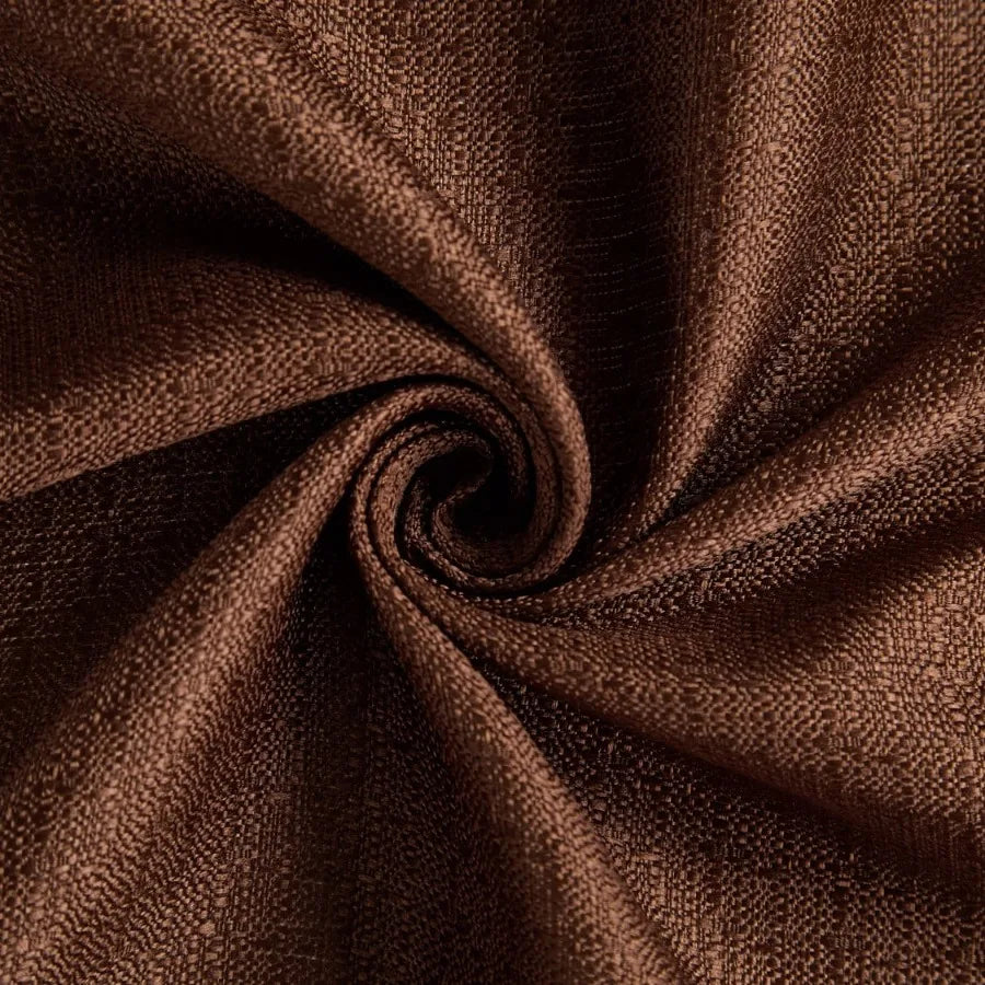 Curtain and Sheers Set 4 Panels Brown 27.5" W x 84 L
