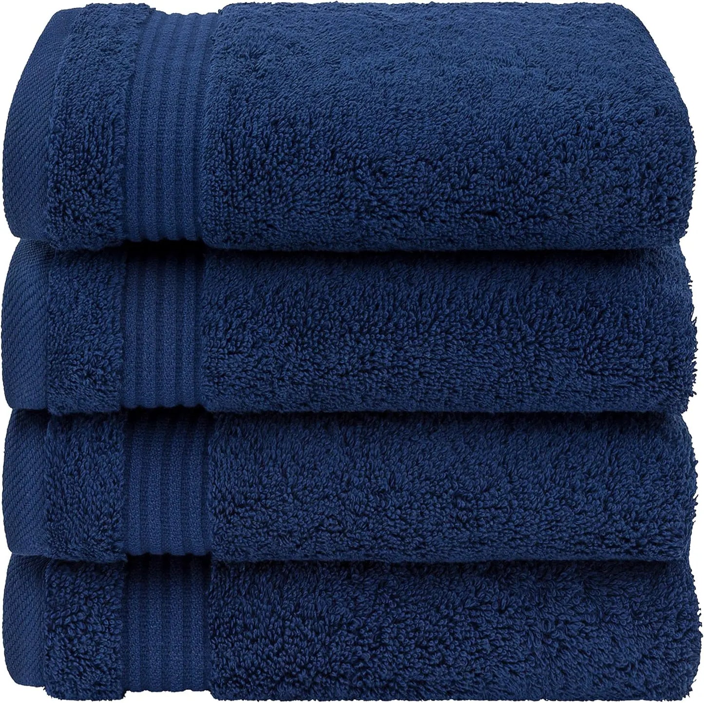 Set of 4 Navy Blue Cotton soft Hand Bathroom Towel