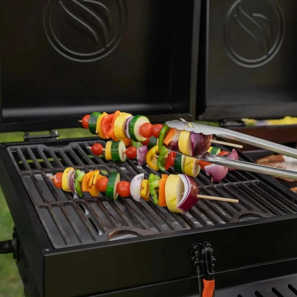 Go Combo with Wheels, Legs Hood & Side Shelf-Heavy Duty Flat Top Portable BBQ Griddle Grill Station for Kitchen