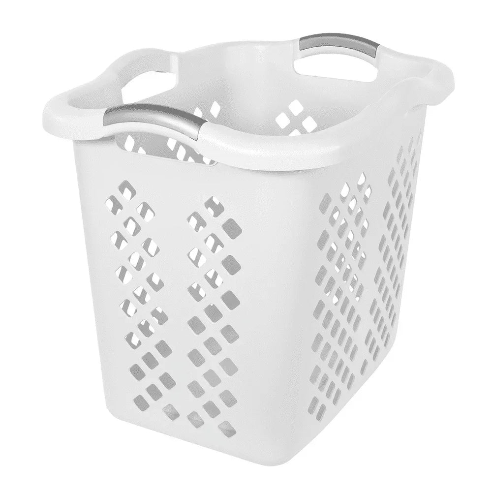 Plastic Laundry Basket with 4 Handles Breathable Ventilation Durable Versatile Laundry