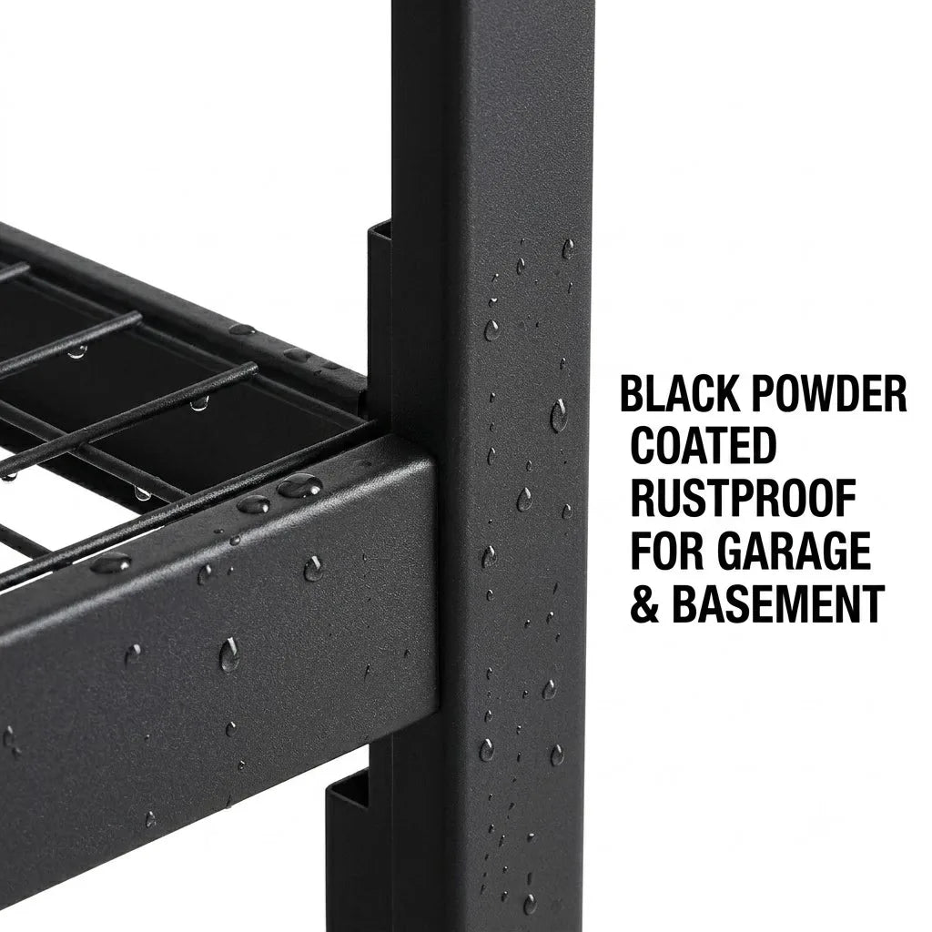 Steel Heavy Duty Garage Organizer Rack, Adjustable Height Metal Shelving for Garage Basement Workshop, Home Tool Storage