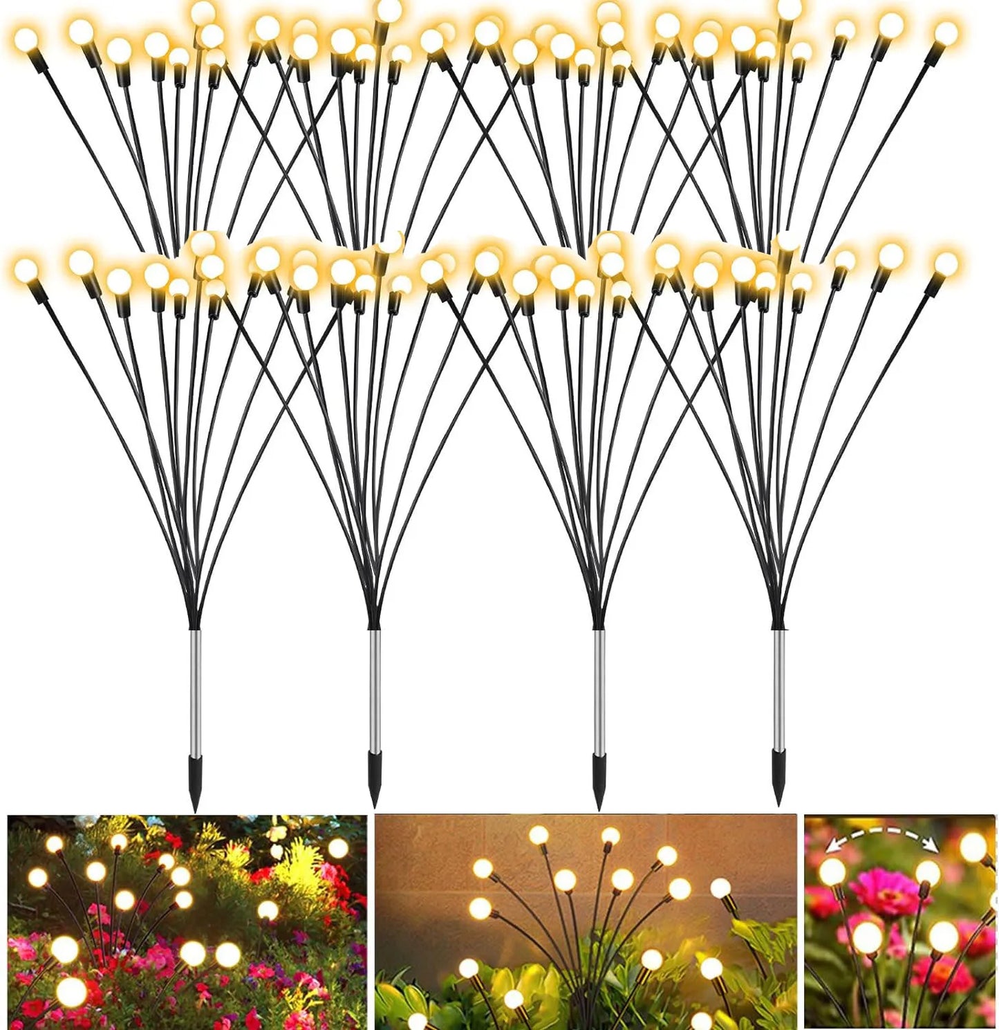 Outdoor Solar light Garden LED Wind-driven Firefly Ground Plug Lamp for Garden Lawn Landscape