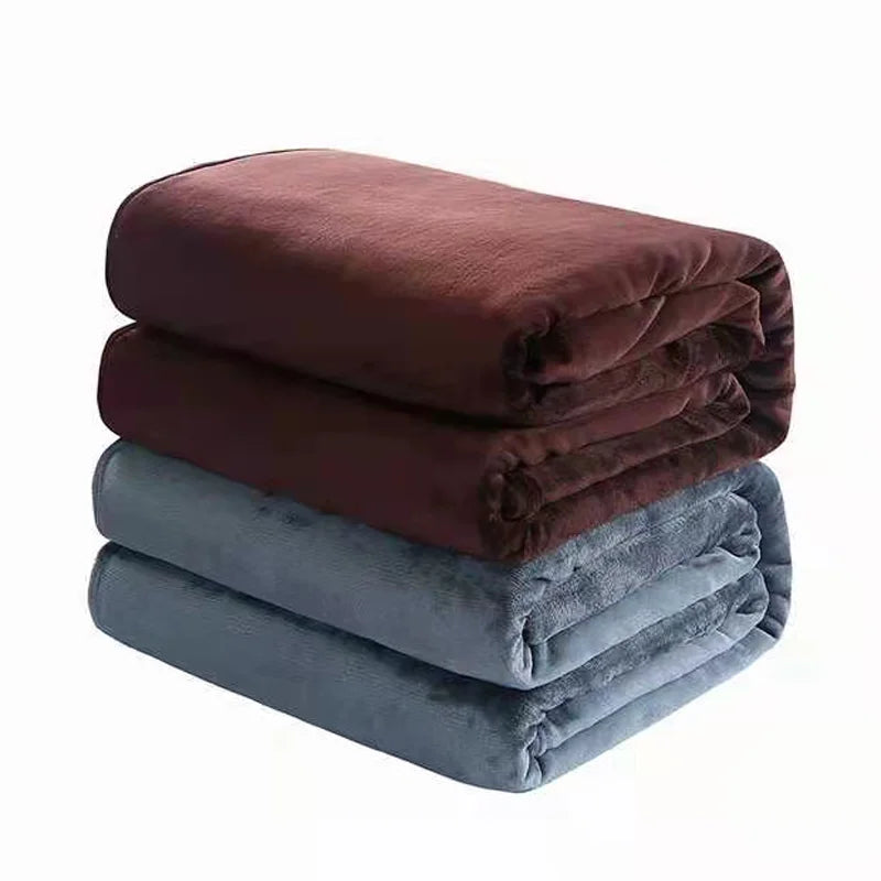 Super Soft Warm Lightweight Plain Solid Color Flannel Blanket for All Season
