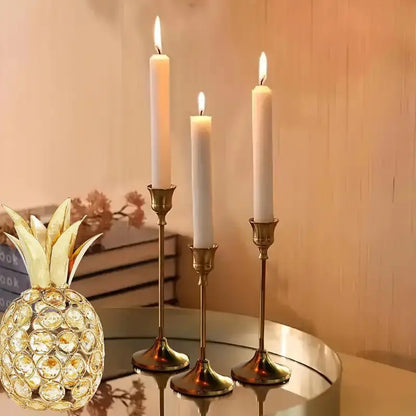 Vintage Elegant Metal And Aluminum Set Of 3 Tabletop Candle Holders