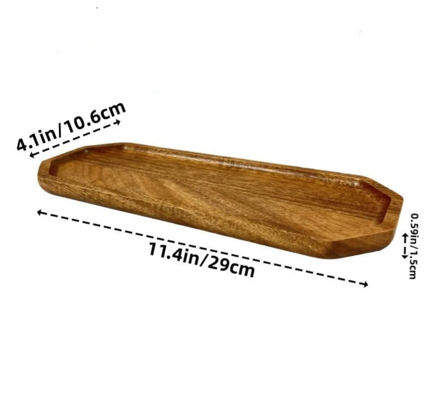 Japanese solid wood fruit plate multi-size high-value snack plate