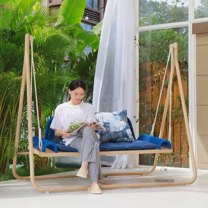 Bracket Outdoor Balcony Double Swing Chair Leisure Villa Patio Garden Hanging Basket Outdoor Furniture