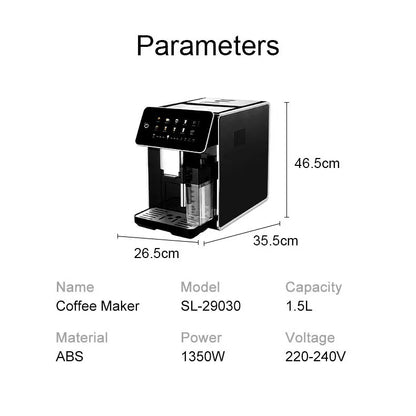 Fully Automatic ESPRESSO MAKER with Hemiblock Heating System with Grinder Milk Tank Cleaning Integrated