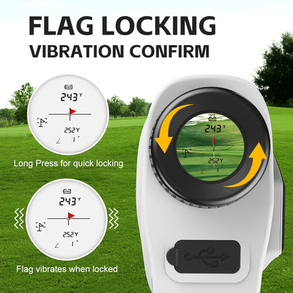 REVASRI Handheld Golf Rangefinder 6X 1000Yards Slope Mode Flag Lock Vibration, Strong Magnetic