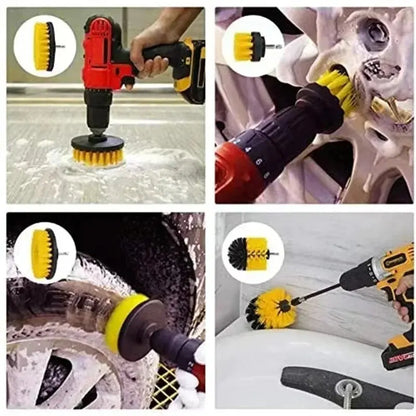 Electric Drill-Brush Kit Power Scrubber Brush For Carpet Bathroom Surface Tub Furniture Shower Tile Tires Cleaning Tool