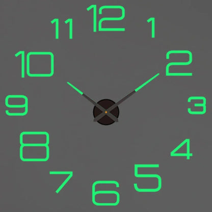 Large 3D Wall Clock Luminous Classic Wall DIY Digital Wall Stickers