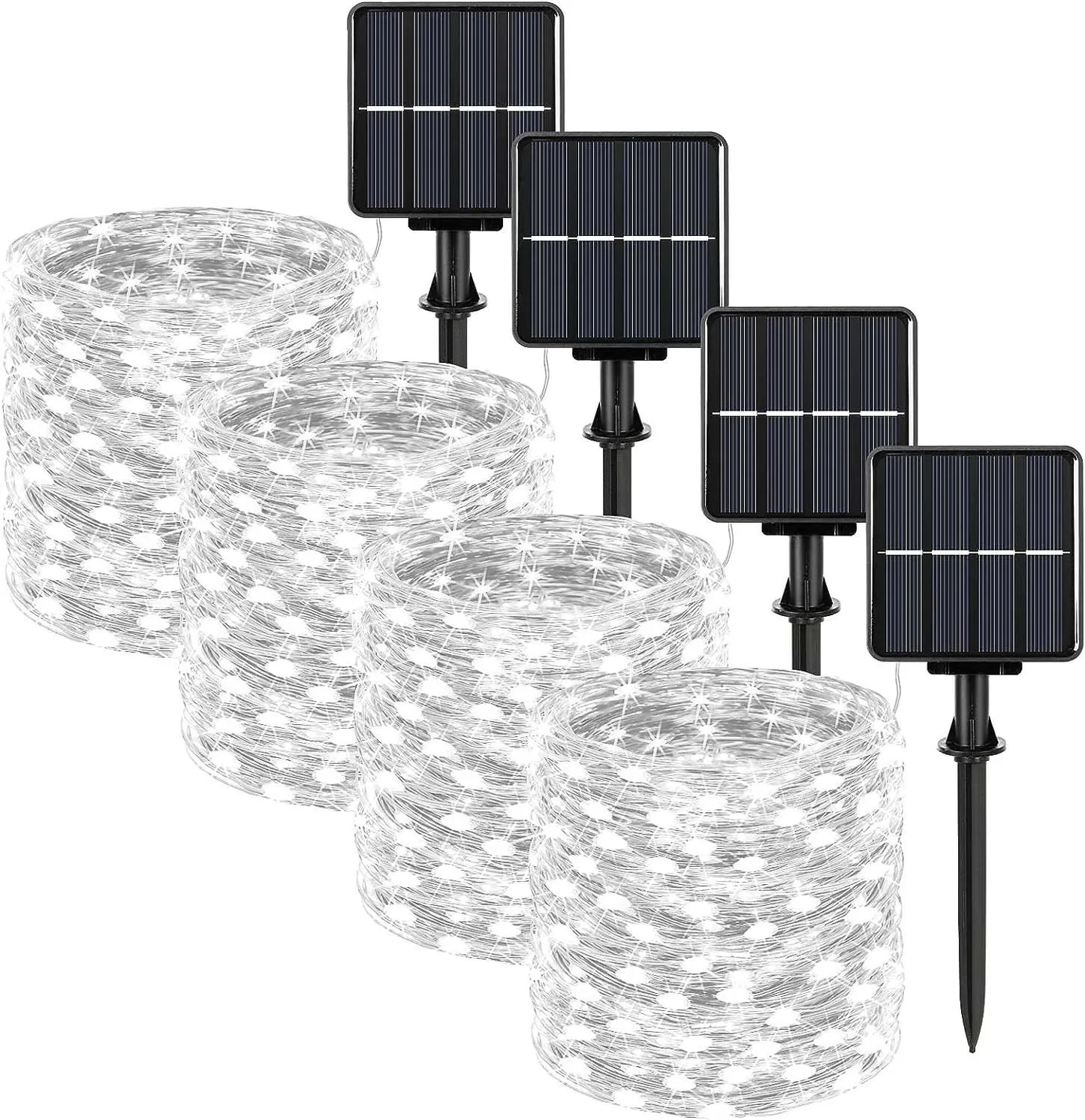 5Packs Solar Led Fairy Light Outdoor 8Modes Copper Wire Lights Waterproof