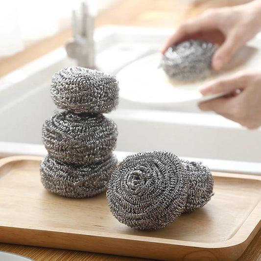 6Pcs Steel Wool Ball Stainless Steel Scrubbers Pad for Kitchens