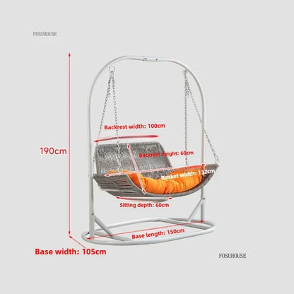 Rattan Hanging Basket Double Patio Swings Creative Hammock