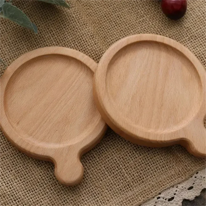 Wood Coaster Round Square Beech Wood Cup Mat Durable Heat Resistant Pad Placemats 8.8cm/3.46in