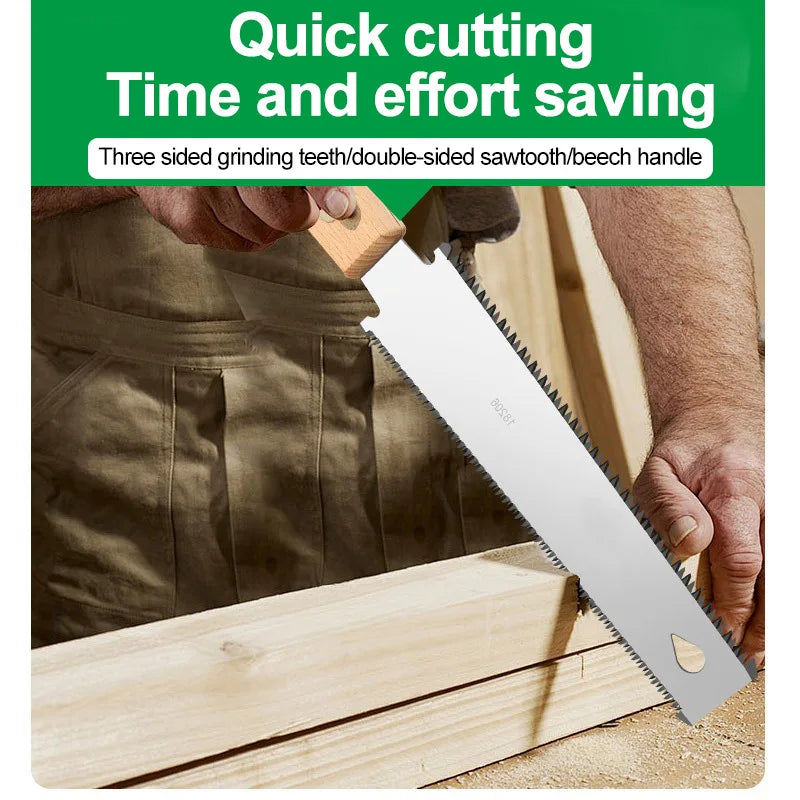 Japanese Style Non-Slip Wooden Handle Pull Saw Flush Cut Saw Flexible Handsaw Woodworking Cutting Tool