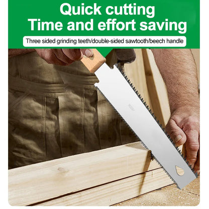 Japanese Style Non-Slip Wooden Handle Pull Saw Flush Cut Saw Flexible Handsaw Woodworking Cutting Tool