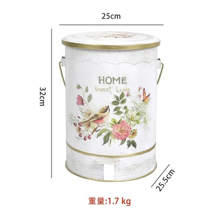 European Style Flower and Bird Outdoor Garden Trash Cans