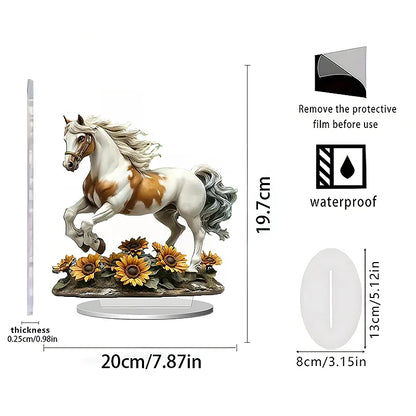 New Cross-border White Horse Acrylic Ornament